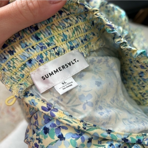 Summersalt All Dressed Up Mock Neck Dress in Painted Floral Slate & Powder sz XL - Picture 7 of 8